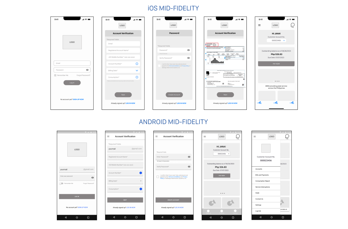 mid-fidelity wireframes